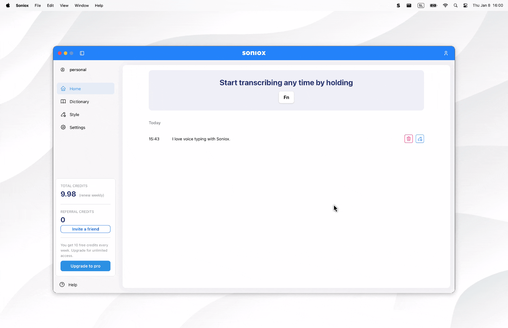 Restyling a dictation